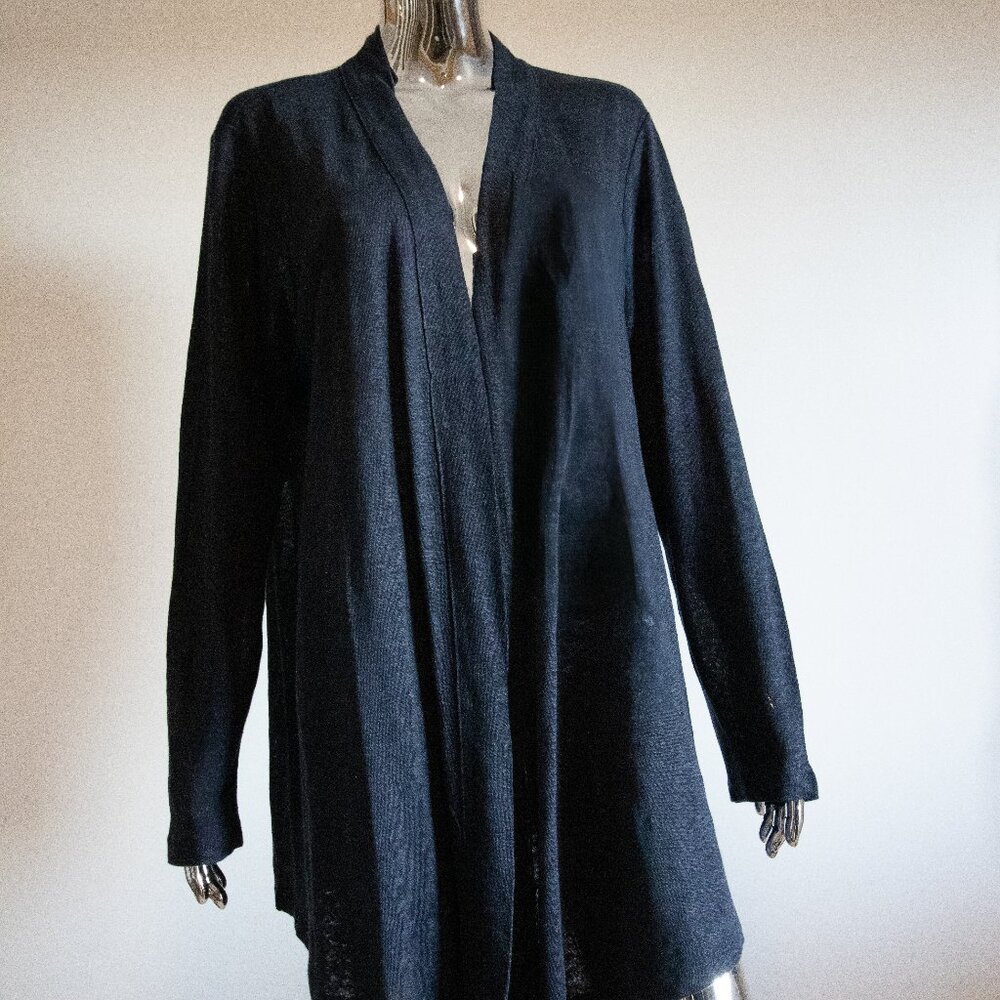 Navy Linen Sweater